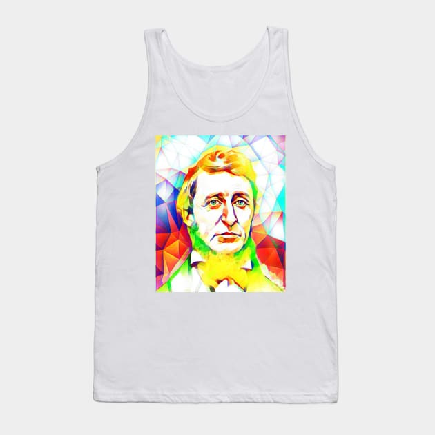 Henry David Thoreau Colourful Portrait | Henry David Thoreau Artwork 12 Tank Top by JustLit